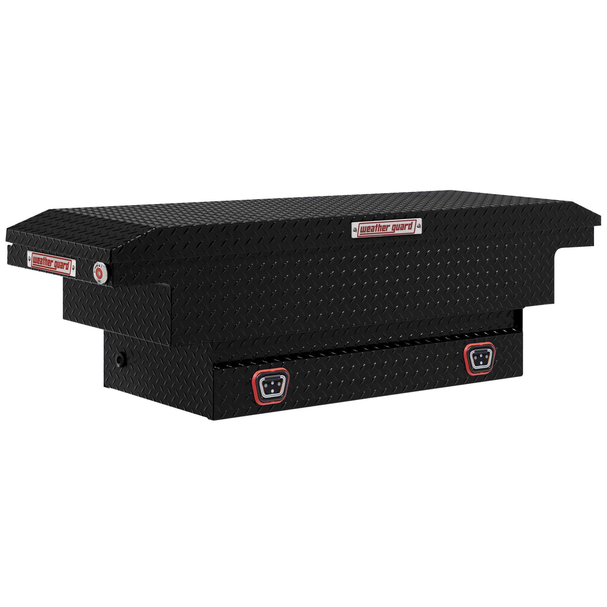 Weather Guard, 62in. L Saddle Box, Low Profile, Width 62 in, Material Aluminum, Color Finish Gloss Black, Model# 131-5-04
